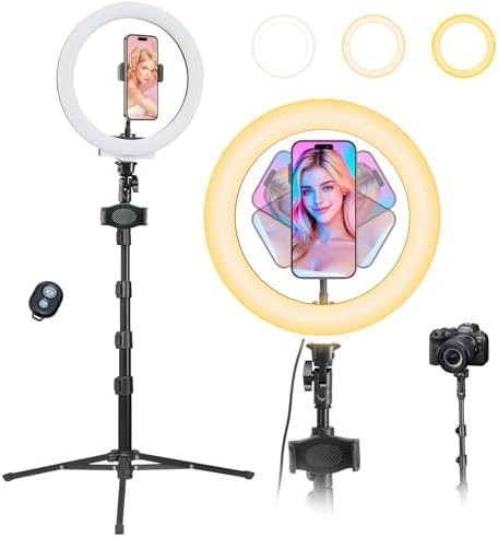 Ten inch ring light with tripod