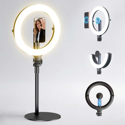 Magnetic desktop ring light with stand