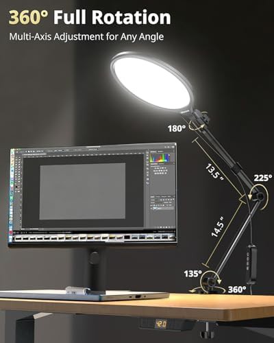 Ten inch desk ring light with adjustable arm — photo 4