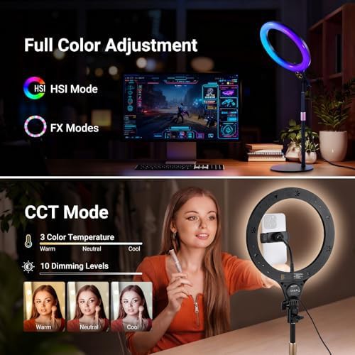 RGB 10.5 in ring light with stand — photo 4