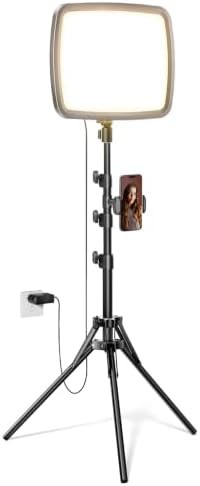 Large dimmable ring light with tripod