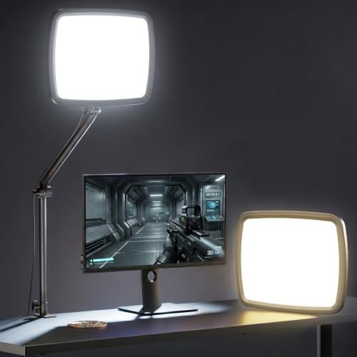 Streaming desk ring light with clamp