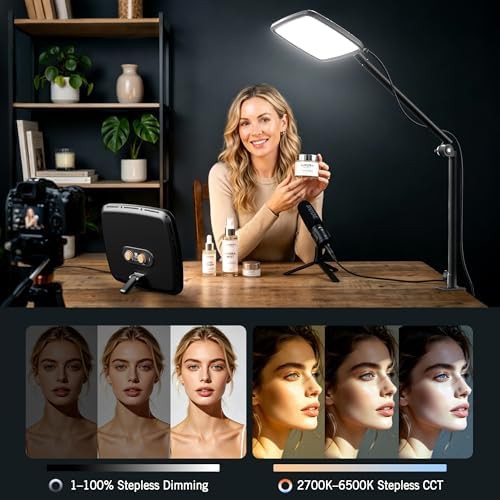 Streaming desk ring light with clamp — photo 5