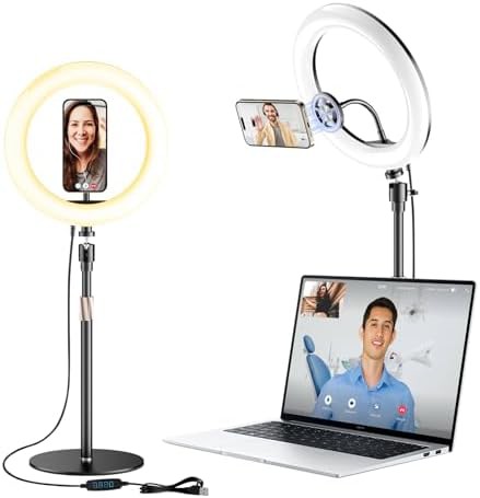 Desk ring light with magnetic stand