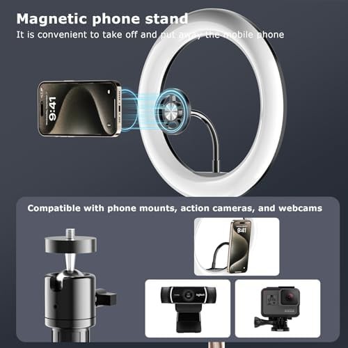 Desk ring light with magnetic stand — photo 3