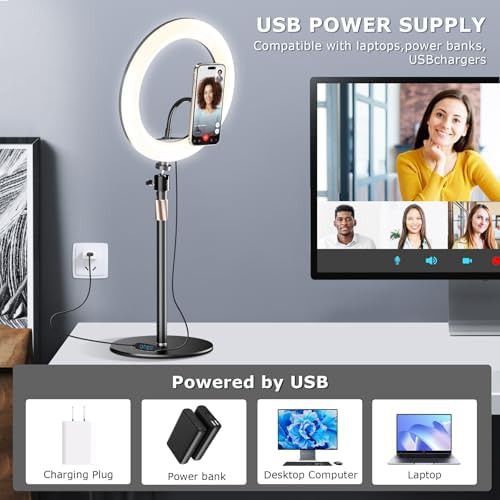 Desk ring light with magnetic stand — photo 4