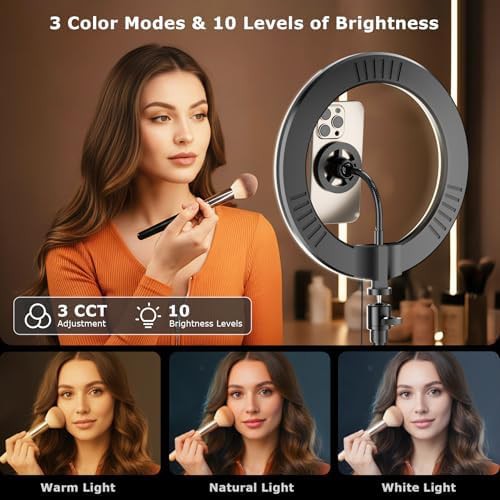 Desk ring light with magnetic stand — photo 5