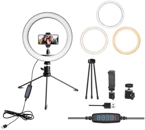Ten inch LED ring light for desks