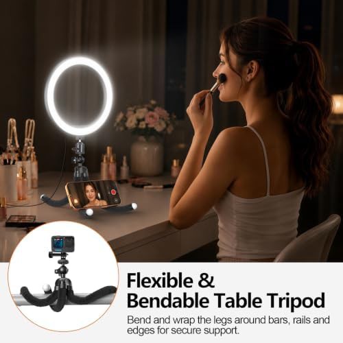 Adjustable ten inch circle light with stand — photo 5
