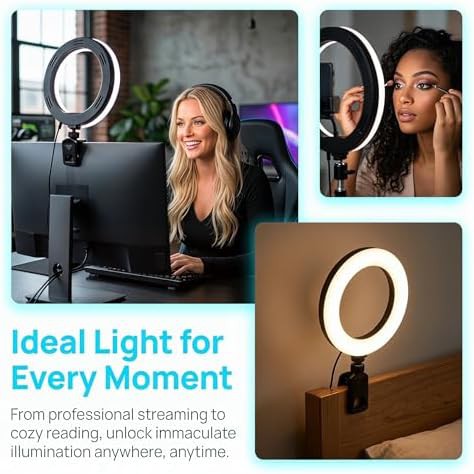 Six inch ring light with desk tripod and clip — photo 3
