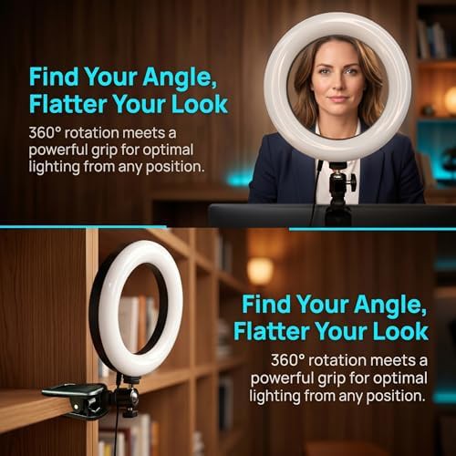 Six inch ring light with desk tripod and clip — photo 4