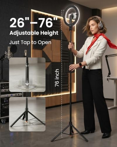Magnetic phone tripod with ring light — photo 4