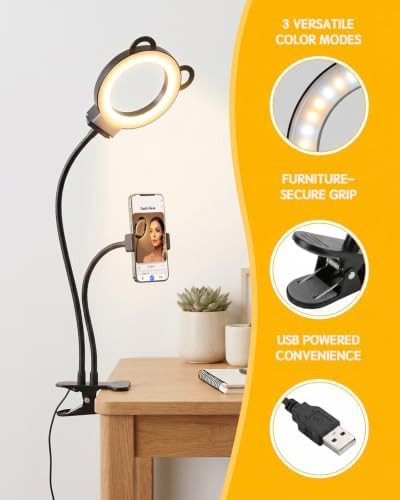 Flexible arm ring light for laptops — photo 4