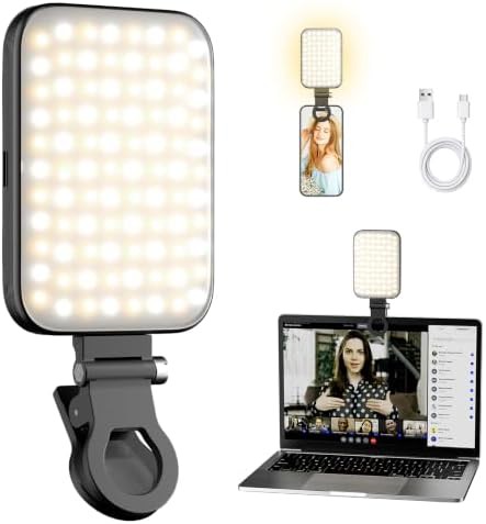 Clip on selfie light with digital display